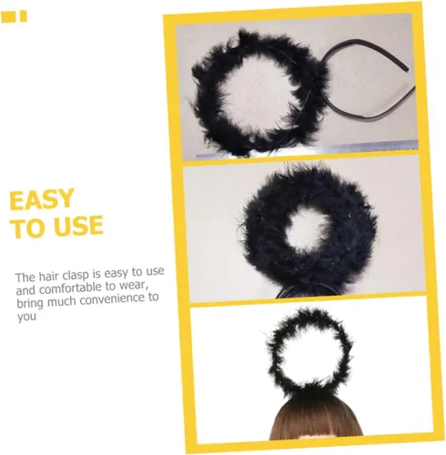 Miniatura 2 de USHOBE 30 Pcs Black Angel Headband Cosplay Costume Makeup Headband Prom Tiara Headbands for Women Headbands for Halloween Party Angels Hair
