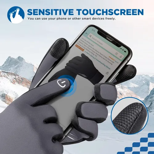 Miniatura 3 de SIMARI - Guantes de invierno para hombres y mujeres, para pantalla táctil, guantes de invierno, guantes de trabajo para correr, conducir, montar
