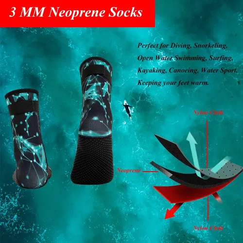 Miniatura 3 de Calcetines de neopreno de 0.118 pulgadas (0.118 in) calcetines de buceo térmicos antideslizantes calcetines de agua para natación deportes acuáticos