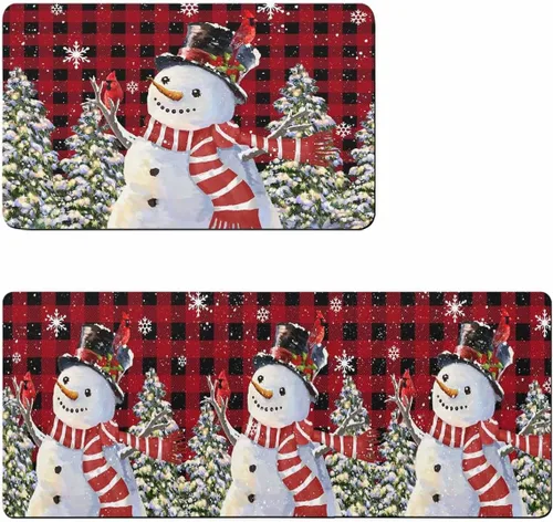 Tapete de baño con diseño de muñeco de nieve y copo de nieve para bañera, antideslizante, de secado rápido y absorbente, tierra de diatomeas,