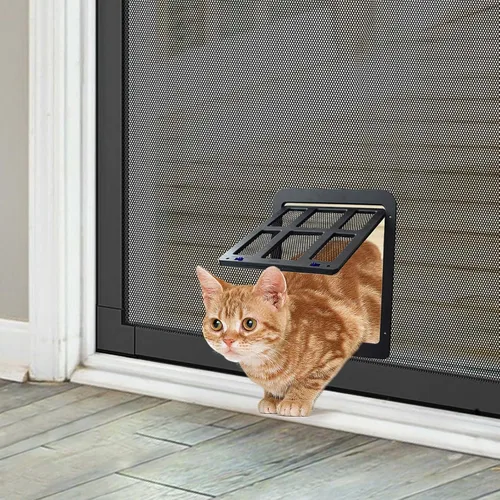 Miniatura 8 de NAMSAN Puerta mosquitera para gatos, apertura de solapa de 8.3 x 10.3 pulgadas, puerta de perro para puerta mosquitera, puerta de gato con ventana