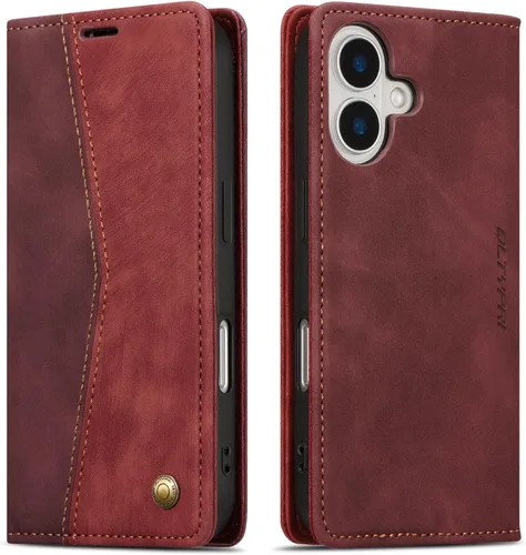 Miniatura 71 de QLTYPRI Para iPhone Air Case Wallet Con Tarjetero, Vintage PU Cuero Kickstand Cierre Magnético A Prueba De Golpes Folio Libro Funda Para IPhone 17