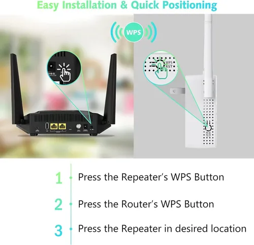 Miniatura 4 de Amplificador de señal WiFi de hasta 10000 pies cuadrados y 55 dispositivos, extensor de alcance WiFi, repetidor de Internet inalámbrico