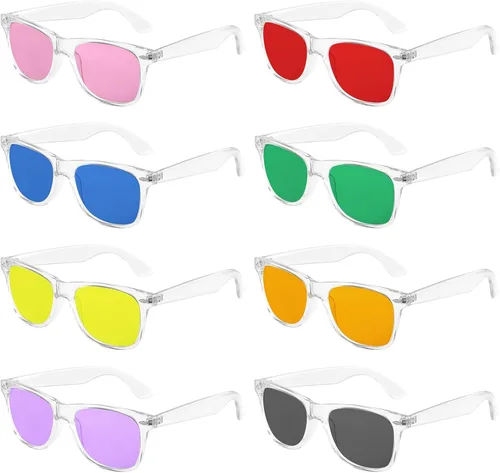 Miniatura 146 de Suministros para regalos de fiesta de colores neón Paquete de 8 gafas de sol unisex