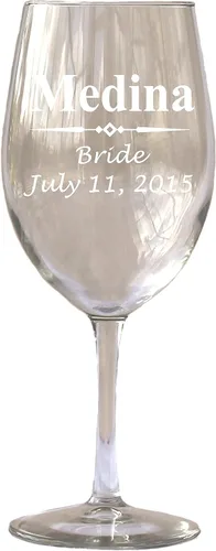 Miniatura 4 de Vaso de vino blanco o rojo personalizado de 14 onzas – Fiesta de boda, dama de honor, Día de la Madre, regalos de inauguración de la casa, monograma