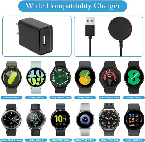 Miniatura 7 de EGK Cargador magnético para Samsung Galaxy Watch Ultra/FE/8/8 Classic/7/6/6 Classic/5/5 Pro/4/4 Classic/3/Active 2/Active con cable de carga rápida
