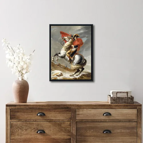 Miniatura 3 de Wieco Art Napoleón enmarcado cruzando los Alpes de Jacques-Louis David pinturas al óleo, reproducción abstracta de impresiones en alta definición