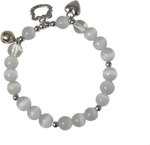 Lindas pulseras para adolescentes y niñas, pulsera Kawaii para mujeres con dije de gato, lindas pulseras de piedra de ópalo, Cristal, Ópalo