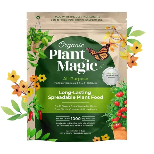 Organic Plant Magic - Fertilizante granular de liberación lenta Truly Organic™: Gránulos de alimentos para plantas de larga duración - Flores de