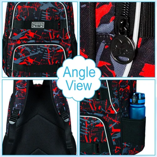 Miniatura 13 de Mochila para laptop, 16 pulgadas, bolsa escolar y bolsa de almuerzo, mochilas resistentes al agua para adolescentes, niñas, mujeres, estudiantes