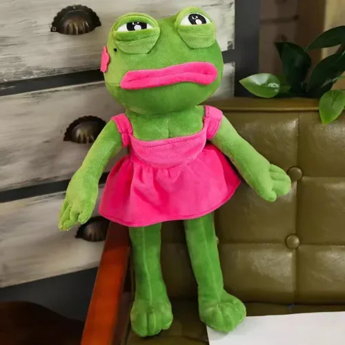 Miniatura 7 de Juguete de peluche de rana mágica y emotiva muñeca meme de rana, cristal de 17.7 pulgadas, ultra suave, lindo regalo para el hogar, juguete