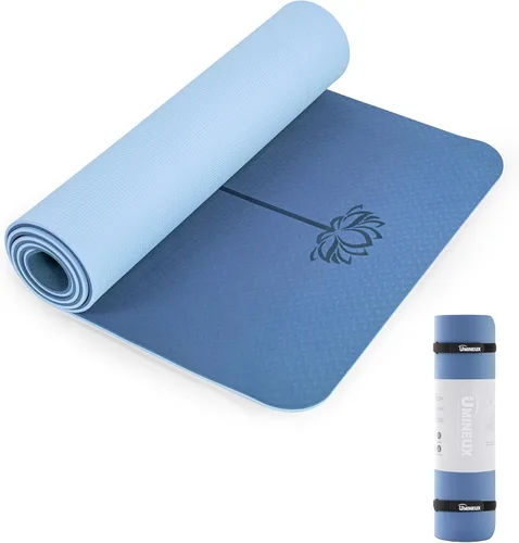 UMINEUX Esterilla de yoga extra gruesa de 1/3 y 2/5 pulgadas antideslizante para mujeres, respetuosa con el medio ambiente, tapete de ejercicio de