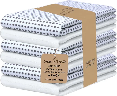 Miniatura 105 de Urban Villa Toallas de cocina 100% algodón, paquete de 6, altamente absorbentes, de secado rápido, súper suaves, de primera calidad, para cocina