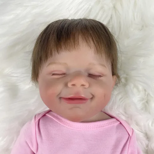 Miniatura 5 de Muñecas Reborn Baby Girl, 18 pulgadas realistas recién nacidas muñecas durmiendo con vinilo de silicona suave de cuerpo completo, muñecas de bebé
