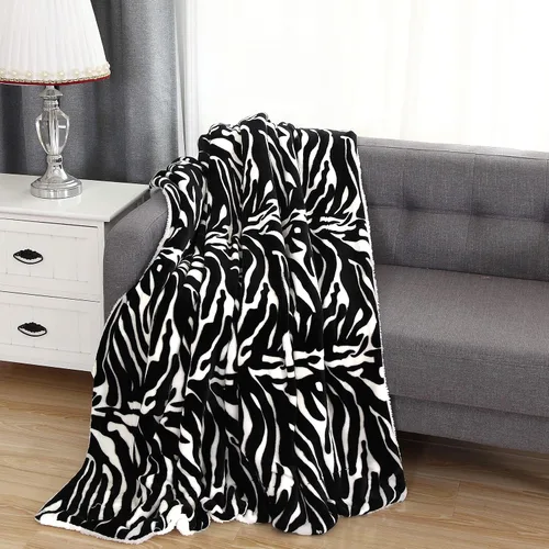 Miniatura 22 de Elegant Comfort Manta de Sofá Reversible de Sherpa Sólida, Manta para Todas las Estaciones - Súper Suave, Acogedora y Afelpada - Manta Decorativa