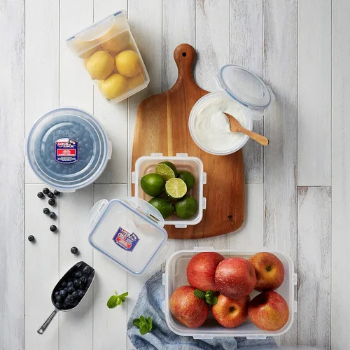 Miniatura 7 de LocknLock Easy Essentials - Tapas de almacenamiento de alimentos, recipientes herméticos, apilables, sin BPA, 6 piezas, transparente