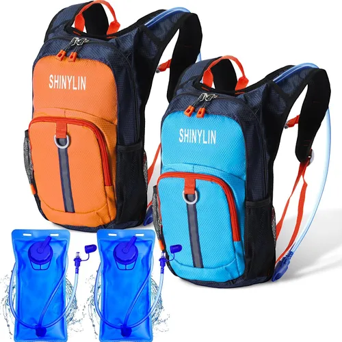 Miniatura 9 de Shinylin 2 piezas mochila de hidratación para niños con bolsa de agua de 1.5l mochila ligera para niños para senderismo mochila de agua para niños