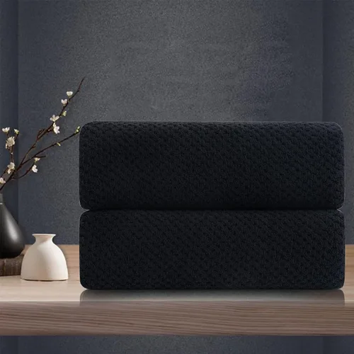 Juego de 2 toallas de mano negras de 16 x 31 pulgadas, juego de toallas de baño de microfibra ultra suaves, altamente absorbentes, de secado rápido,