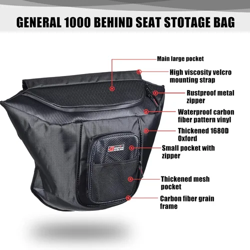 Miniatura 5 de Bolsa de Asiento Central UTV Compatible con Polaris General 1000/1000-4 / XP 1000 / XP 4 1000 2016-2025 Accesorios Bolsa de Almacenamiento Grande
