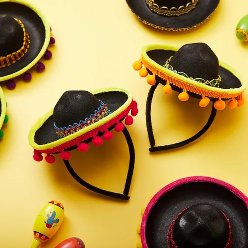 Miniatura 8 de JOYIN - 6 diademas con sombrero de tela para fiesta del Cinco de Mayo, suministros para fiesta, sombreros de fiesta, decoraciones temáticas