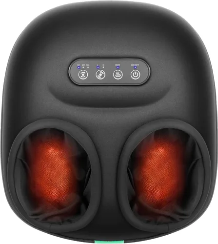 Medcursor máquina masajeadora de pies con calor, rodamiento, amasado profundo, masajeador de pies shiatsu para proporcionar alivio del dolor, pies
