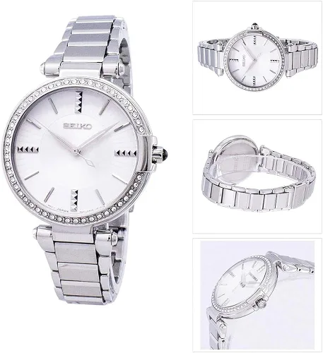 Miniatura 3 de Seiko Reloj analógico para mujer SRZ515P1 de acero de 1.260in y esfera de cuarzo de cristal Hardlex