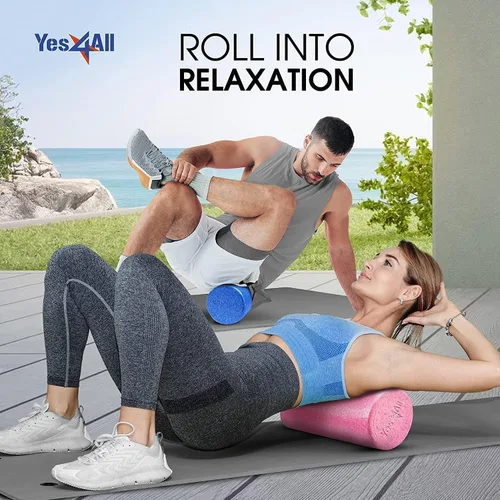 Miniatura 5 de Yes4All Rodillo de espuma EPP de alta densidad con respaldo redondo, rodillo de espuma de ejercicio para yoga, pilates y estiramientos, 12, 18, 24