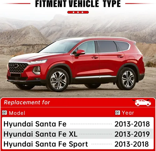 Miniatura 2 de Juego de limpiaparabrisas de repuesto para Hyundai Santa Fe 2013, 2014, 2015, 2016, 2017, 2018, Hyundai Santa Fe XL Sport, calidad original
