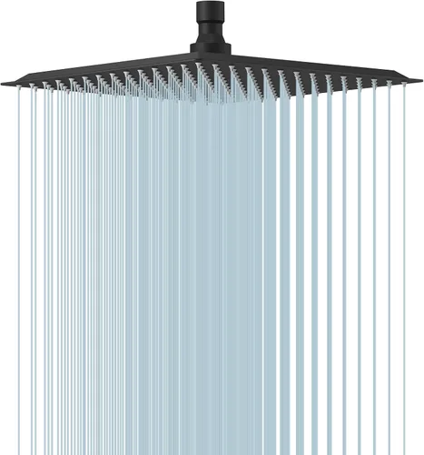 Miniatura 26 de BESy Cabezal de ducha de lluvia de 16 pulgadas, lluvia cuadrada de 16" y cabezal de ducha de baño de acero inoxidable de alta presión, ultra delgado