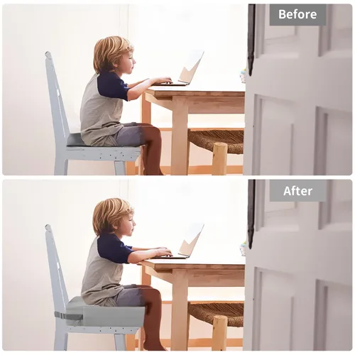 Miniatura 3 de Asiento elevador para niños pequeños para silla de cocina, mesa de comedor, lavable, grueso, resistente, silla elevadora portátil para niños Gris