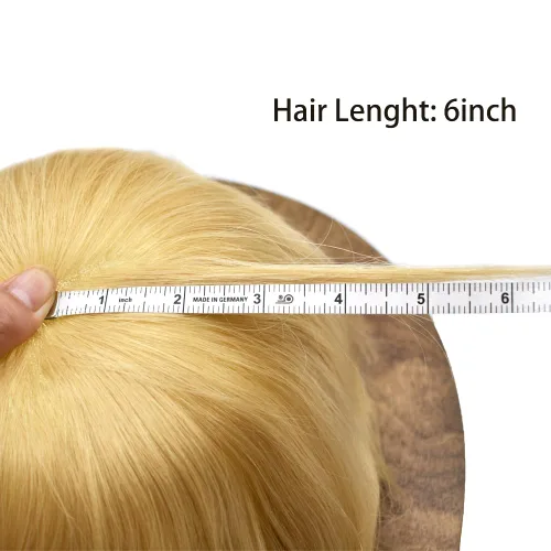 Miniatura 6 de Mens Toupee Hair Pieces sistema de reemplazo para hombres cabello humano real fino mono toupee para hombres sistema de cabello protesis capilar