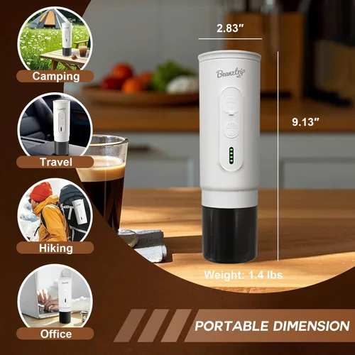 Miniatura 7 de H02 PRO - Cafetera portátil para café, cafetera eléctrica para viajes, máquina de café expreso para café molido y cápsulas NS, mini cafetera de 20