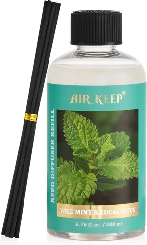 Miniatura 10 de Airkeep recambio de aceite para difusor de varillas con varillas difusoras, 6.76 Fl Oz (200ml) aceites perfumados de vainilla de cachemira