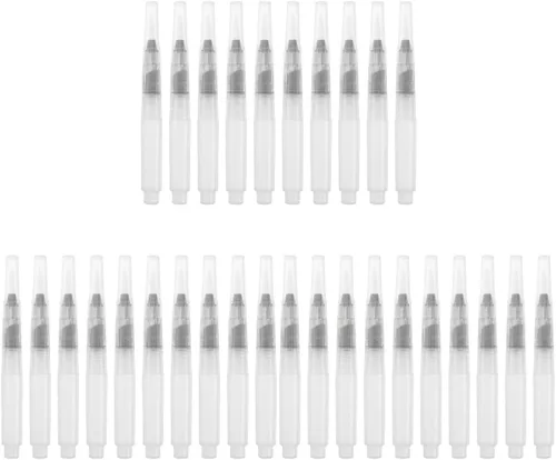 STOBOK 30 pinceles de agua, bolígrafos de agua recargables, juego de pinceles de agua para acuarela, acuarela, para acrílico y gouache, suministros
