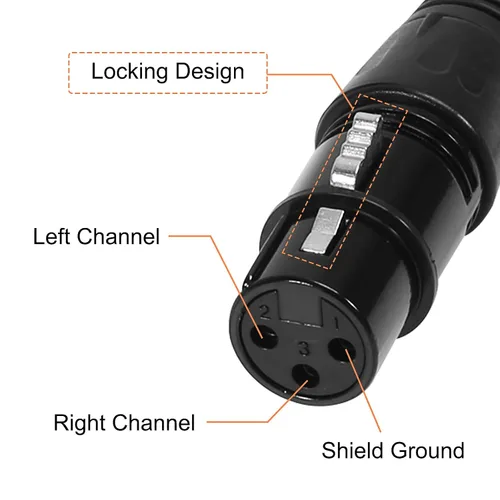 Miniatura 3 de DIANN 10pcs 3 Pin XLR Audio Jack Micrófono Conector - 5 Macho y 5 Hembra XLR Conectores