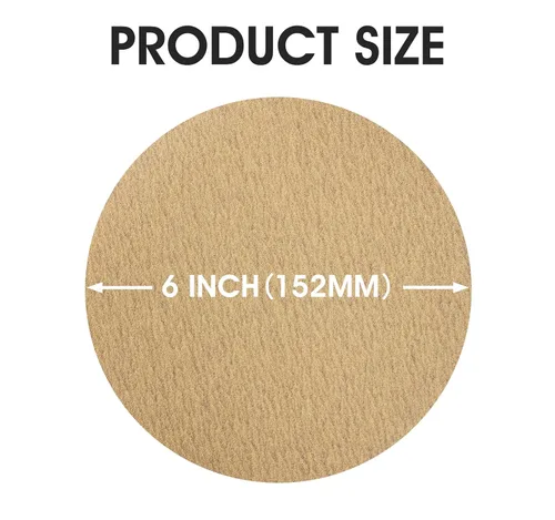 Miniatura 3 de 100 PIEZAS Discos de lija de 6 pulgadas PSA de grano 180 autoadhesivos de respaldo adhesivo para lijadora DA, papel de lija para acabado de madera