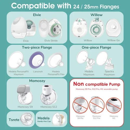 Miniatura 4 de Maymom Inserto de brida azul de 0.827 in compatible con Elvie Single/Double Electric, Elvie Stride Cup (0.945 in), compatible con Medela PersonalFit