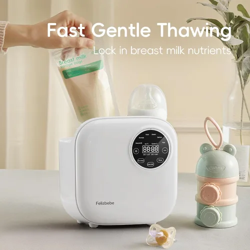 Miniatura 6 de Calentador de biberones doble 10 en 1 para leche materna o fórmula, control preciso de temperatura, temporizador, esterilización, descongelación