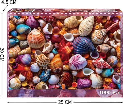 Miniatura 3 de Rompecabezas coloridos de caracola para adultos de 1000 piezas, rompecabezas para adultos, juguetes desafiantes para adultos, rompecabezas