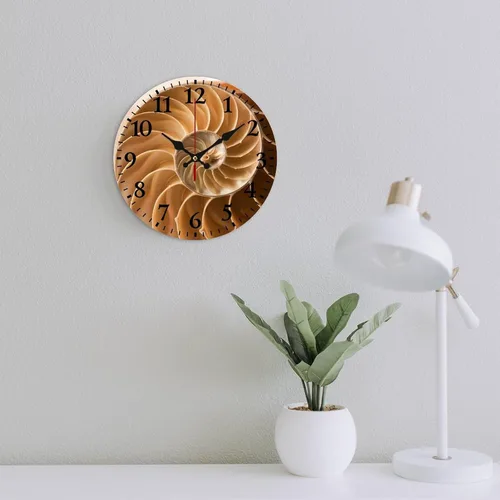 Miniatura 3 de Fibonacci Curve Golden Sección Reloj de pared PVC redondo reloj silencioso sin tictac decorativo para oficina en casa 25cm/9.84in