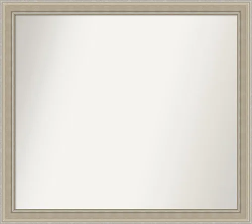 Miniatura 467 de Amanti Art Espejo de baño plateado para sobre fregadero, 23 x 23 pulgadas, espejo cuadrado plateado en ángulo, marco de madera moderno medio, se