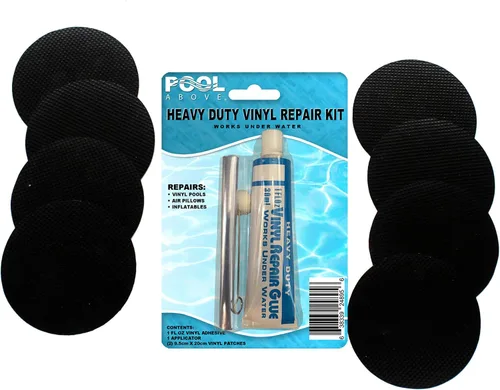 Miniatura 7 de Kit de parches de reparación de vinilo resistente para reparación de revestimientos de piscina sobre el suelo; inflables de pegamento y parches