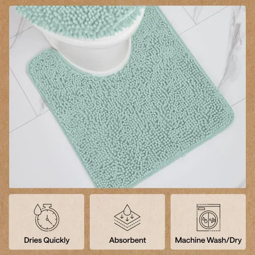 Miniatura 330 de Gorilla Grip - Tapete de baño de felpilla gruesa, suave y absorbente, secado rápido, de microfibra, con reverso de caucho, para piso de ducha, Nube