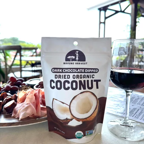Miniatura 5 de Mavuno Harvest Coco Orgánico Cubierto de Chocolate - Coco Seco Orgánico Sumergido en Chocolate Negro - Sin OMG, Sin Conservantes, Comercio Justo