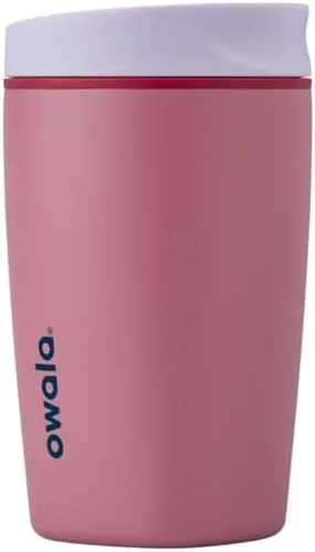 Miniatura 23 de Owala SmoothSip Slider - Vaso de café aislado de acero inoxidable, reutilizable, taza de café helado, taza de viaje para café caliente, sin BPA, 12