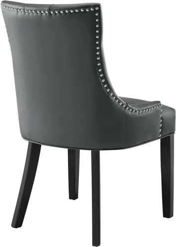 Miniatura 7 de Regent - Silla de comedor de cuero vegano copetudo en color gris