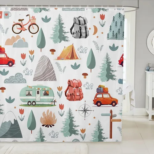 Miniatura 28 de Erosebridal American Flag Shower Curtain 72" Wx72 L Army Green Camo Waterproof Bathroom Curtains Bear Claw Hunting Theme Bathroom Shower Curtain
