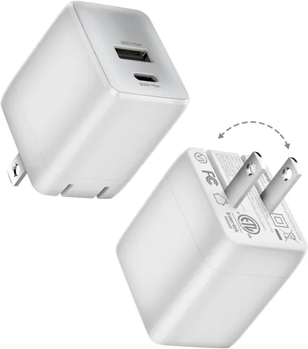 Miniatura 13 de Cargador de Carga Rápida wegear USB C, Cargador Nano GaN de 30 W de Doble Puerto con Enchufe Plegable para iPhone Serie 16/15, iPad, Galaxy S24 Negro