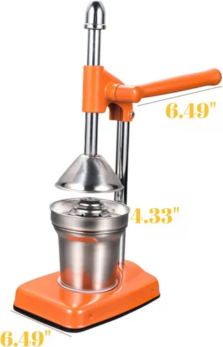 Miniatura 4 de Exprimidor manual de naranja, exprimidor de cítricos a mano con exprimidor de encimera para jugo de naranja fresco, fácil de limpiar
