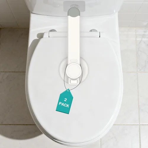 Cerraduras de seguridad para inodoro para bebés (paquete de 2) | Cerradura de asiento de inodoro a prueba de niños | Productos de seguridad para